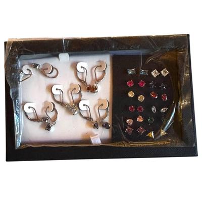 Earring Box Chock Full of Colorful Studs & Dangling Earrings