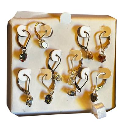 Earring Box Chock Full of Colorful Studs & Dangling Earrings