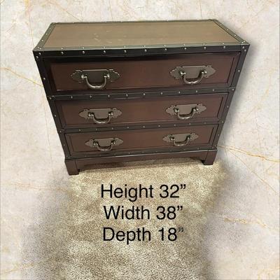 Trunk Style Three Drawer Accent Chest