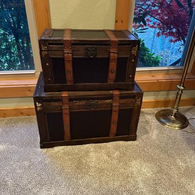 Two Vintage Style Decorative Storage Trunks