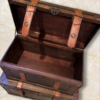 Two Vintage Style Decorative Storage Trunks