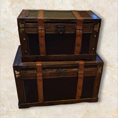 Two Vintage Style Decorative Storage Trunks