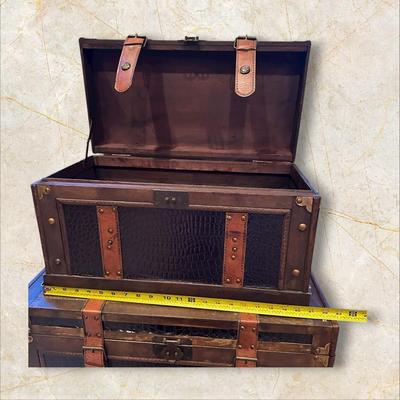 Two Vintage Style Decorative Storage Trunks