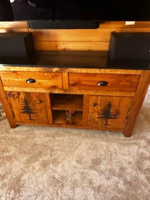 Wooden Pine Tree Console Table