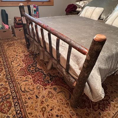 Queen Rustic Cabin Wooden Log / Twig Bed Frame with Headboard and Footboard (BR2)