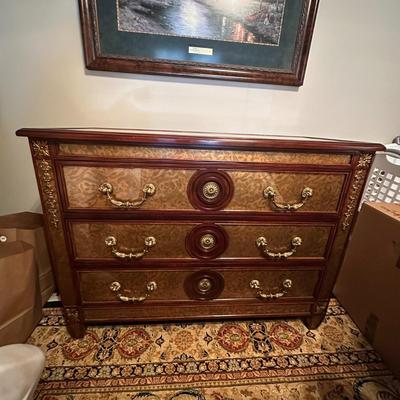 Eglomise Handcrafted 3 Drawer Dresser by Theodore Alexander (BR2)