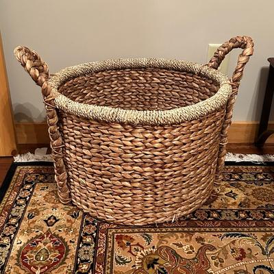 Huge Woven Basket with Handles