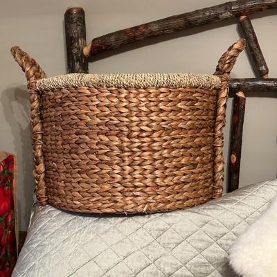 Huge Woven Basket with Handles