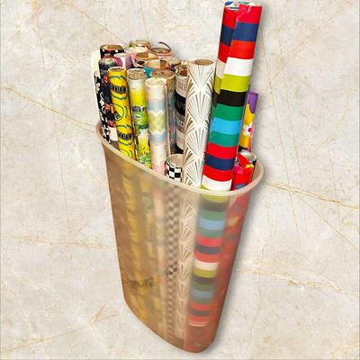 Tub Chock Full of Wrapping Paper Rolls