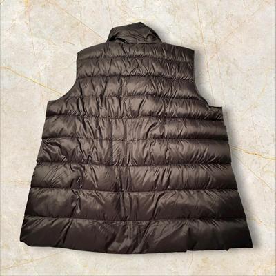 Eddie Bauer Black Puffer Vest XL & Plaid Shirt 1X