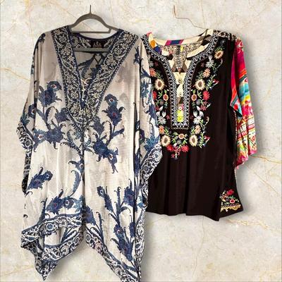 2 Womens Boho Blouses L & XL