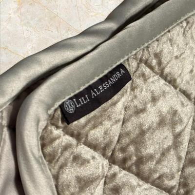*Queen Size Sea Foam Velveteen Bedding with Bedspread, Cover by Lili Allessandra, Dust Ruffle and 4 Pillows (BR2)