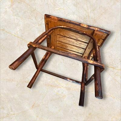 *Wood End / Side Table with Log Legs