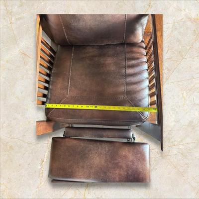 Mission Style Full Reclining Recliner Chair with Wood Arms