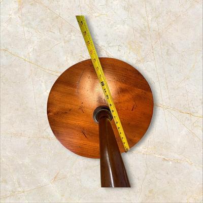 Tall Wooden Lamp with Round Table & Shade