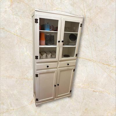 White Kitchen Cupboard Cabinet (contents not included)