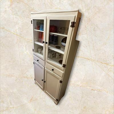 White Kitchen Cupboard Cabinet (contents not included)