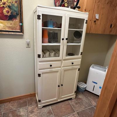 White Kitchen Cupboard Cabinet (contents not included)