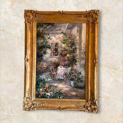 Oil Painting with Ornate Gold Frame