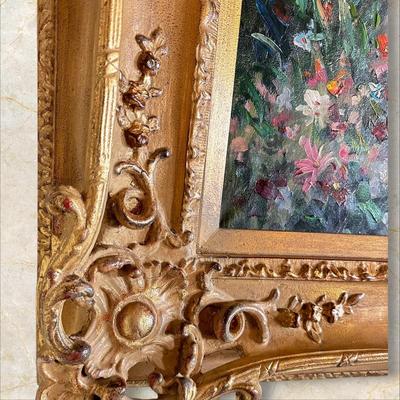 Oil Painting with Ornate Gold Frame