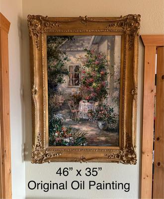 Oil Painting with Ornate Gold Frame