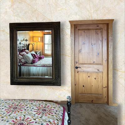 Large Ornately Framed Bevelled Wall Mirror