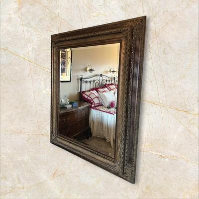 Large Ornately Framed Bevelled Wall Mirror