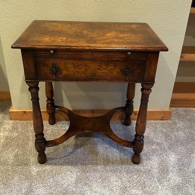 Small Wood End Table / Sliding Desk Ledge and Drawer