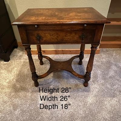 Small Wood End Table / Sliding Desk Ledge and Drawer