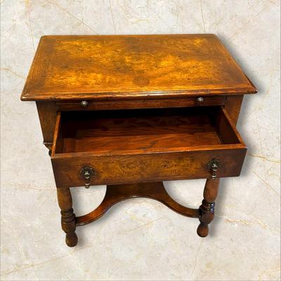 Small Wood End Table / Sliding Desk Ledge and Drawer