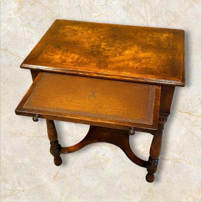 Small Wood End Table / Sliding Desk Ledge and Drawer