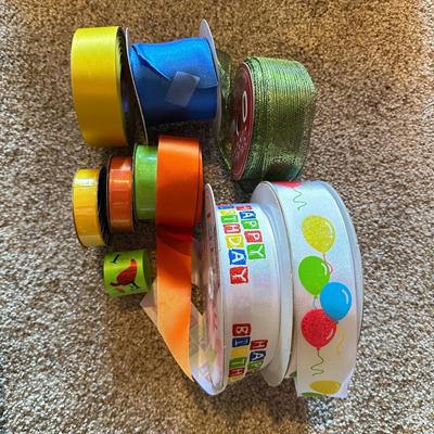 A Lotta Ribbon! Birthday, Balloons, Bright Colors, Large Pink