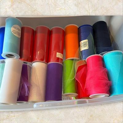 18 Rolls of Colorful Tulle Spools