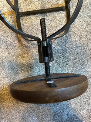 Heavy Metal and Wood Swivel Stool
