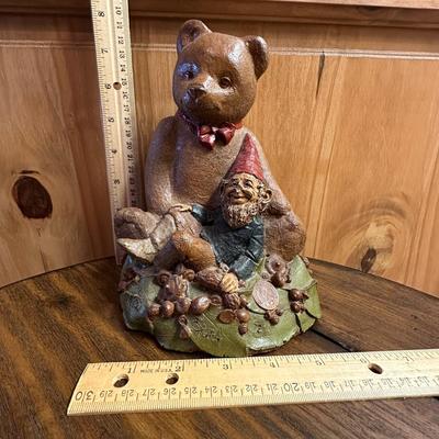 Tom Clark and Bear Figurine (nose chipped) 8" Tall
