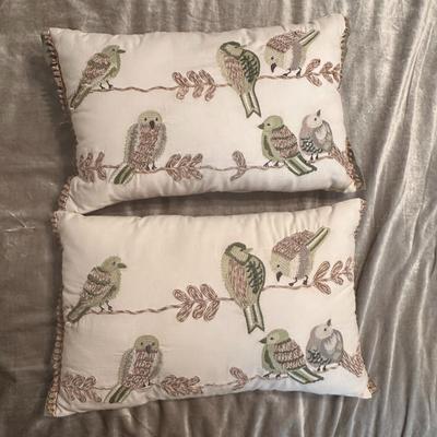 Two Pier 1 Imports Birds Throw Pillows