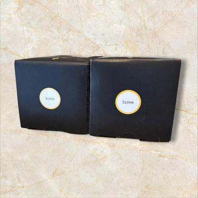 2 New Luminara Candy Striped Flame Effect Candles