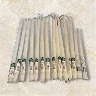Lot of 14 Unused New White Taper Candles by Patrician