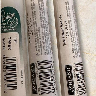 Lot of 14 Unused New White Taper Candles by Patrician