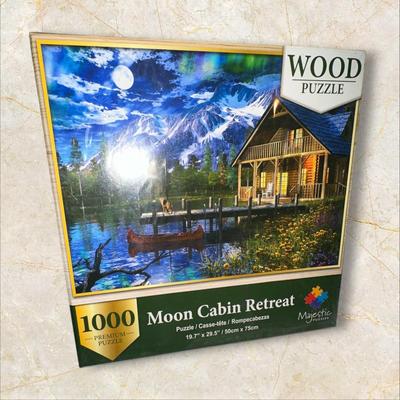Box of Puzzles, 1 Sealed w Wood Pieces