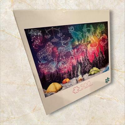Box of Puzzles, 1 Sealed w Wood Pieces