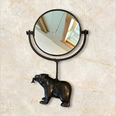 Heavy Metal Bear Vanity Mirror (back of mirror is cracked)