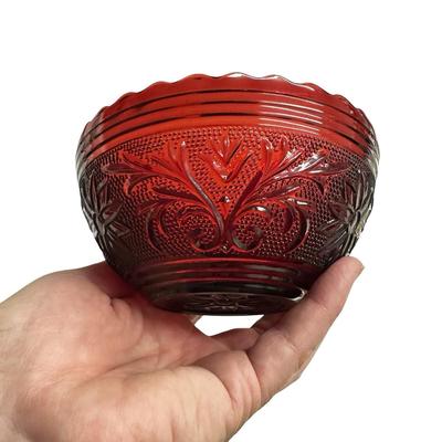 Lot of 3 Red Glass Pieces- 2 Bowls & a Vase