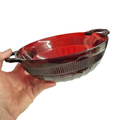 Lot of 3 Red Glass Pieces- 2 Bowls & a Vase