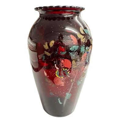 Lot of 3 Red Glass Pieces- 2 Bowls & a Vase