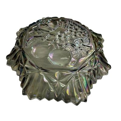 Vintage Federal Glass Smoke Carnival Pioneer Ruffled Edge Serving Bowl
