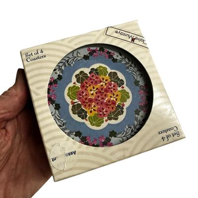 Lot of 3 Items- ThirstyStone Coasters & Pink and Blue Glassware