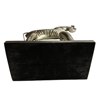 Metal Zebra Sculpture in Brutalist Style 15" Tall