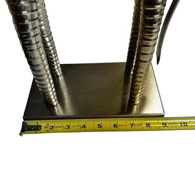 Metal Zebra Sculpture in Brutalist Style 15" Tall