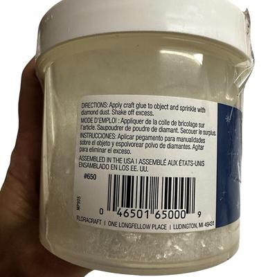 2 Large Sealed Jars of FloralCraft Diamond Dust